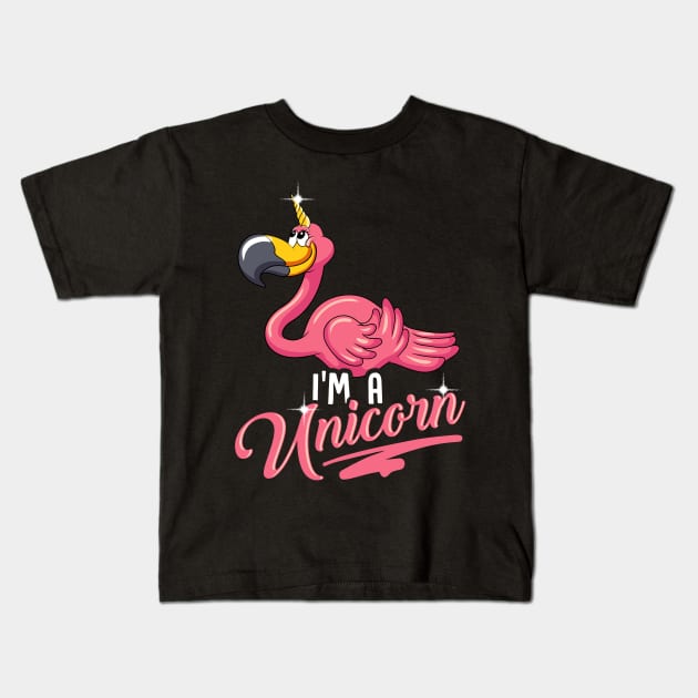 Adorable I'm a Unicorn Flamingo Cute Animal Kids T-Shirt by theperfectpresents